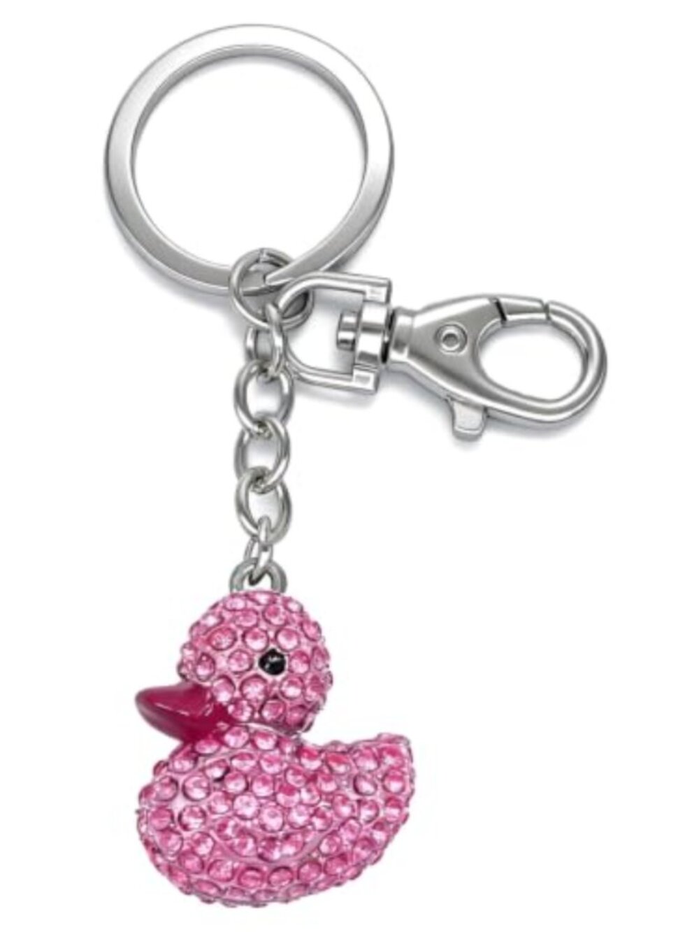 Crystal Rhinestone Duck Keychain Charm Alloy Sparkling Pendant for Bag Purse